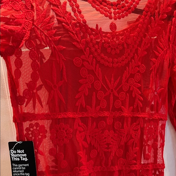 NWT Express Vibrant Red Long Sleeve Dress - Picture 11 of 11